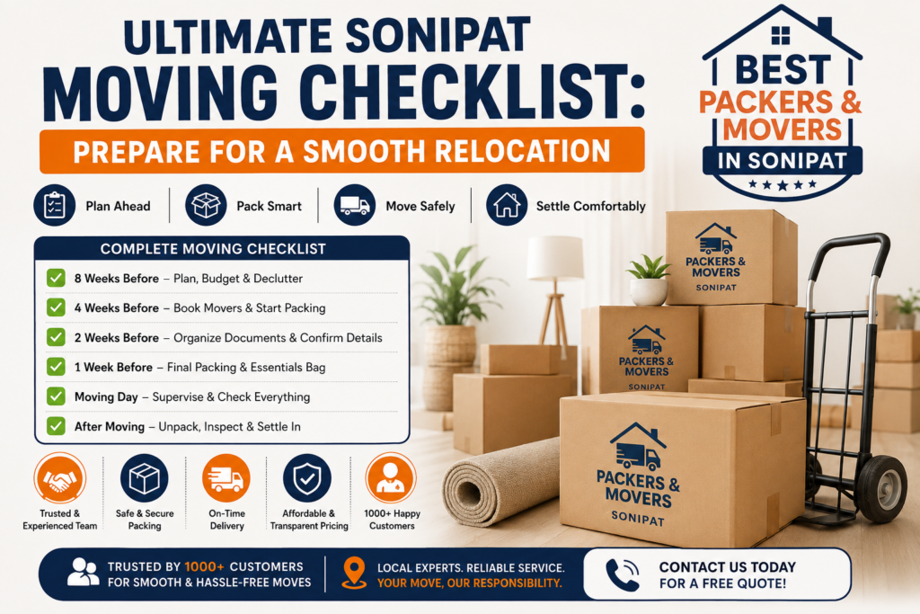 moving checklist sonipat